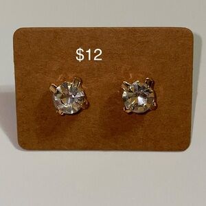 Elegant faux diamond stud earrings Large